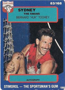 1990 AFL Scanlens Stimorol #83 Bernard Toohey Front